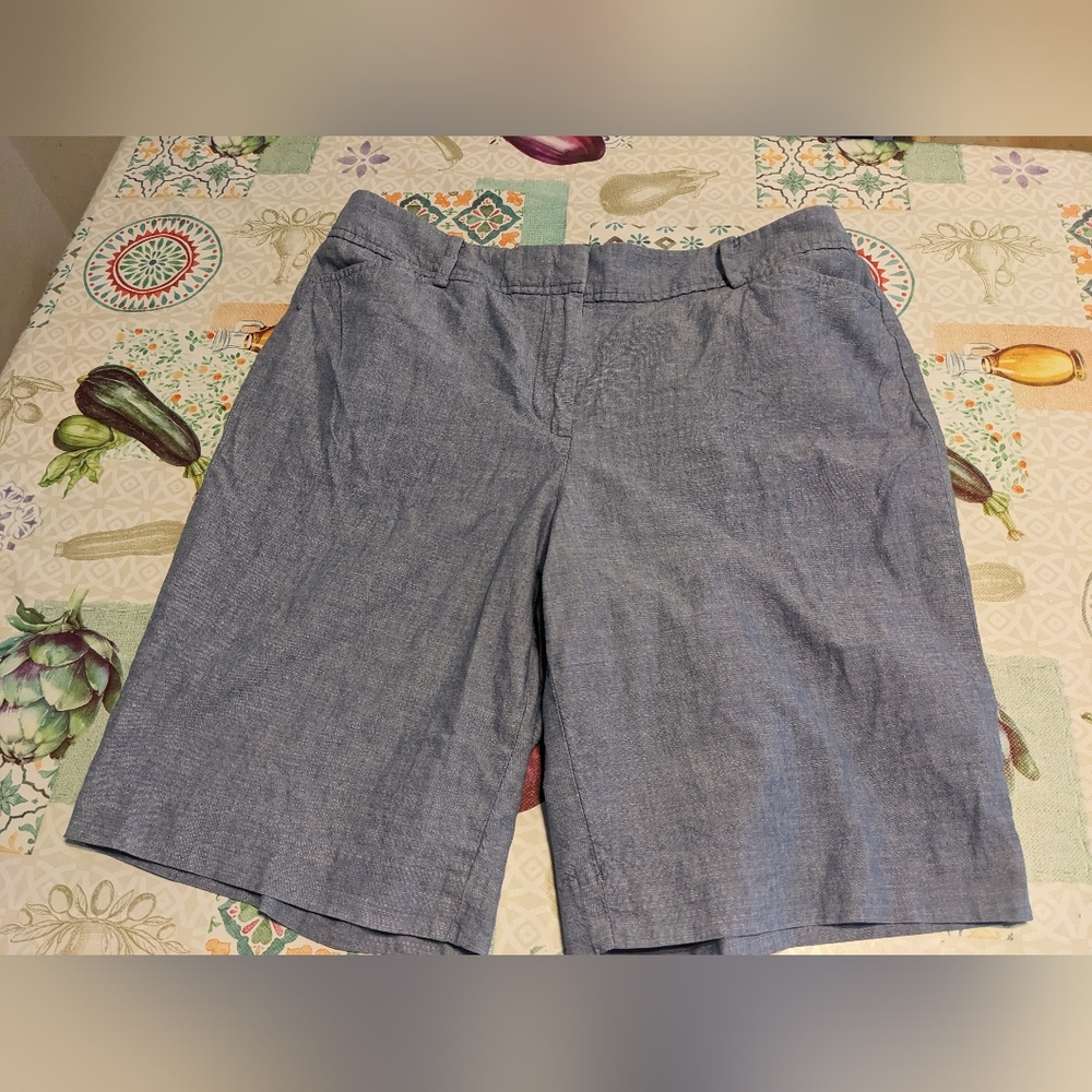 Talbots  Perfect Short Light Blue Chambray Bermuda Shorts